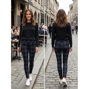 *NWT* Sanctuary $89 Plaid Pull-On Skinny Ankle Pants Elastic Waist Chic Women M